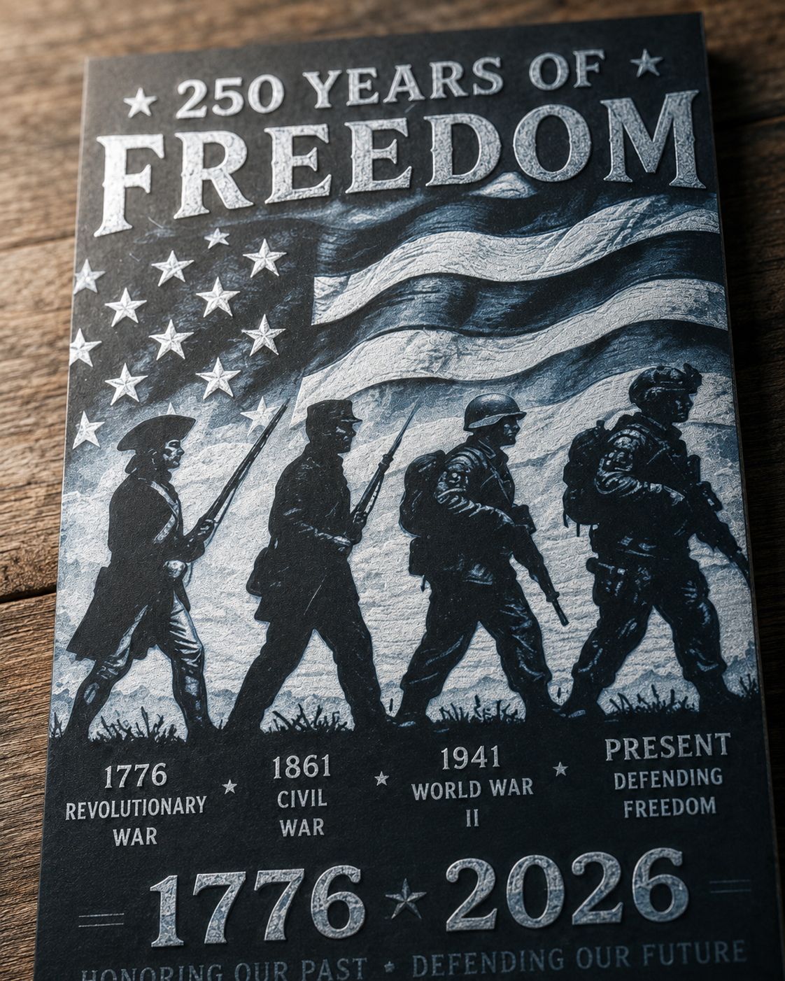 Close-up texture detail of the 250 Years of Freedom Monochrome Chroma Canvas